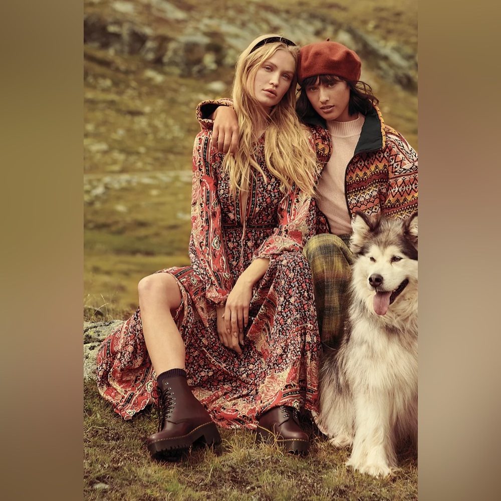 Free People Happy Feelings Midi Dress (in Night Combo color)